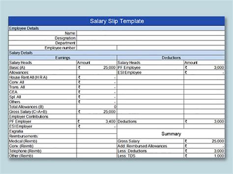 Excel Of Salary Slip Calculator Xlsx Wps Free Templates