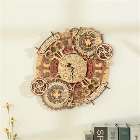 Zodiac Wall Clock TIME ART 3D Wooden Puzzle Building Block LeZi