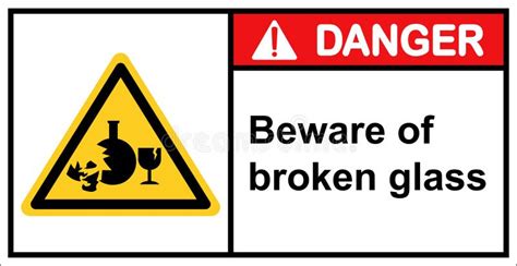 Warning Broken Glass Hazard Symbol Sign Vector Illustration Isolate