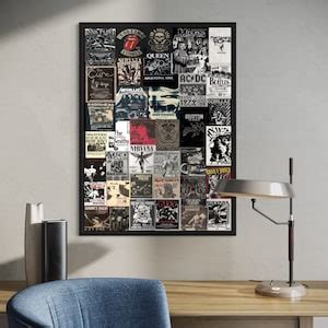 Classic Rock N Roll Wall Art Collage Iconic Music Legends Canvas