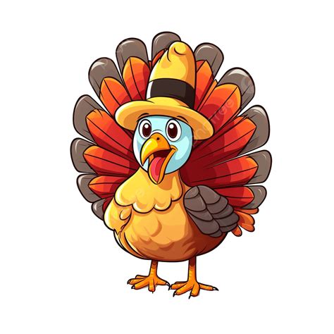 Feliz Día De Acción De Gracias Con Ilustración De Vector De Pavo De Dibujos Animados Png