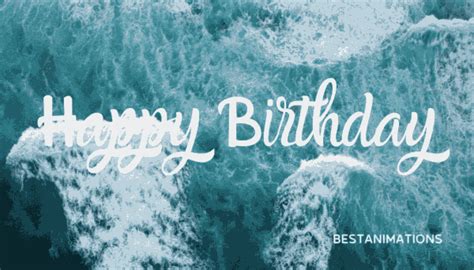 Ocean Waves Happy Birthday Gif