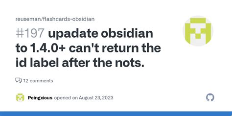 Upadate Obsidian To 140 Cant Return The Id Label After The Nots