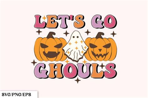 Lets Go Ghouls Retro Halloween Svg Graphic By Mh Arif · Creative Fabrica