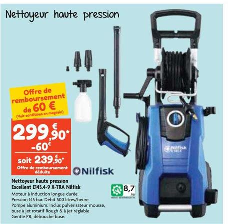 Promo Nettoyeur Haute Pression Excellent E X Tra Nilfisk Chez