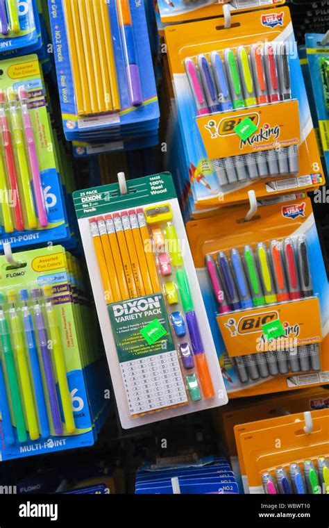 School supplies, Back to School Section, Retail Store, USA Stock Photo ...