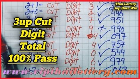 Thai Lottery Up Cut Digit Total Pass October