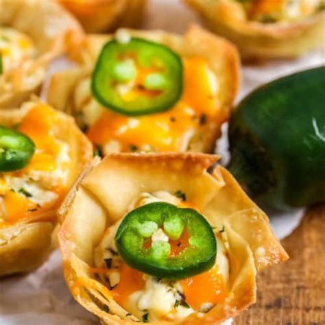 Jalapeño Popper Wonton Cups Wonton cups Jalapeno wonton poppers