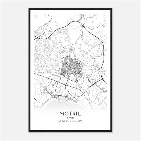 Motril Spain Map Poster, Modern Home Decor Wall Art Print - Custom Maps ...