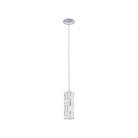 Eglo Bayman Chrome Moderncontemporary White Glass Cylinder Mini Hanging Pendant Light At