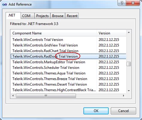 Distinguishing Between Versions Dev Trial Telerik UI For WinForms