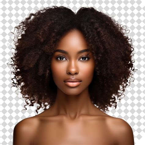 An Attractive Afro Woman With Curly Hair Isolated On Transparent