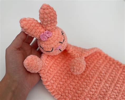 Crochet Bunny Lovey Blanket Bunny Blanket Written Pattern Etsy