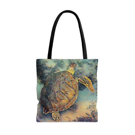 Sea Turtle Tote Bag In Three Sizessea Turtle Market Totesea Etsy