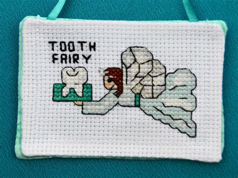 Personalized Tooth Fairy Pocket Pillow Pouch Cross Stitched Etsy