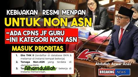 Kabar Baik Menpan Kategori Honorer Prioritas Jadi Asn