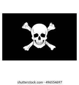 Vector Authentic Pirate Flag Skull Crossbones Stock Vector (Royalty ...