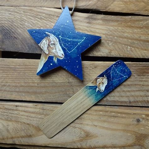 Capricorn Star Constellation T Set Hand Painted Bookmark And Star