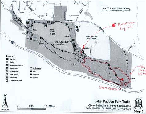 Lake Padden Park Trails Map Lake Padden Bellingham Wa • Mappery