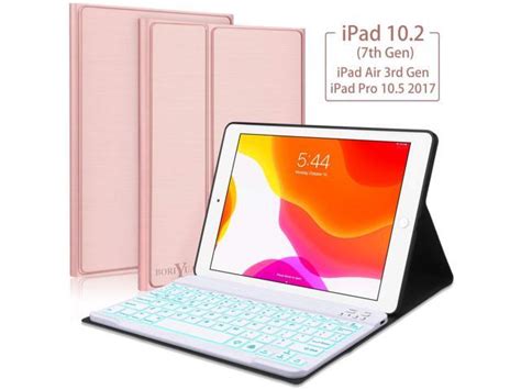 New Ipad 10 2 7th Generation 2019 Keyboard Case Boriyuan 7 Colors Backlit Detachable Keyboard