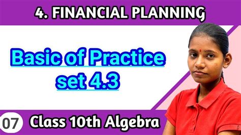 Basic Of Practice Set 4 3 Class 10th Algebra Chapter 4 Financial