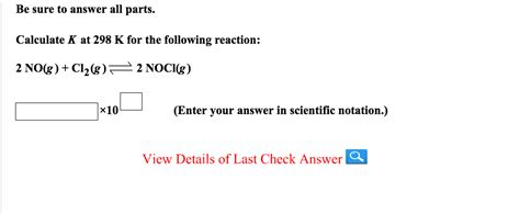 Solved Calculate K At 298 K For The Following Reaction 2 Chegg Hot Sex Picture