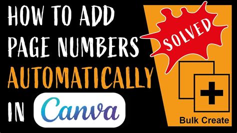 CANVA Tutorial How To Add Page Numbers AUTOMATICALLY Bulk Create