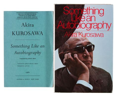 Hakes Akira Kurosawa Signed First Edition Autobiography And Proof Copy