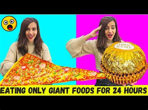 Eating Only Giant Foods For Hours Satisfying Youtube