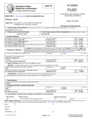 Fillable Online Fillable Online Instructions For Completing Form LLC