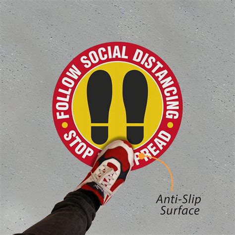 Smartsign Follow Social Distancing Stop The Spread Anti Slip Adhesive