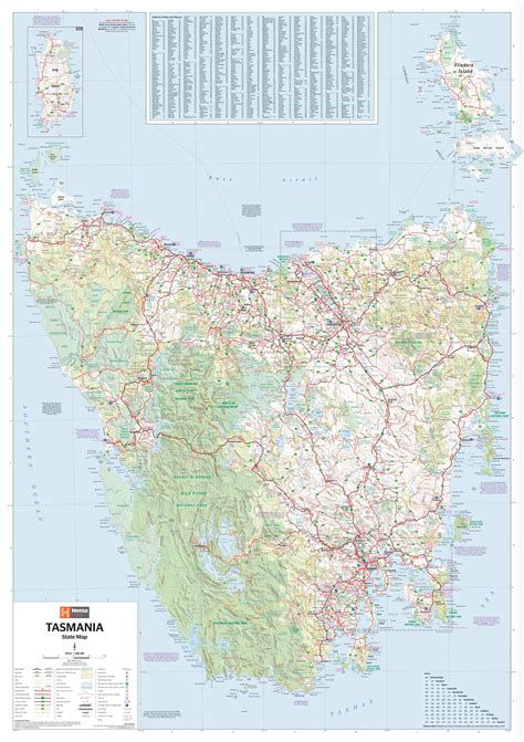 Tasmania Hema Canvas Map, Buy Canvas Map of Tasmania | Mapworld