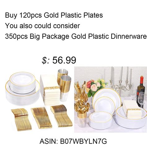 Wdf Pieces Gold Disposable Plastic Plates Gold Rim Wedding Party