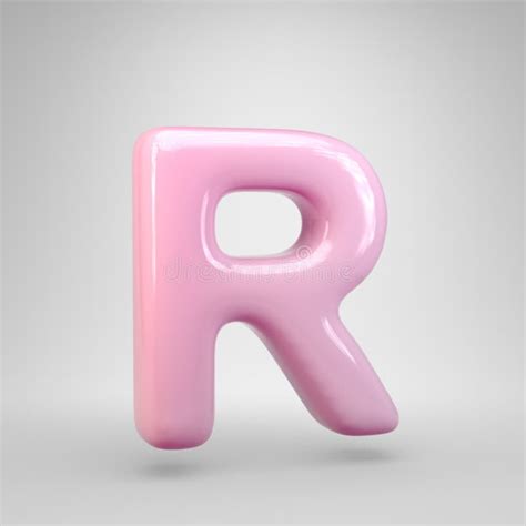 Bubble Gum Pink Letter R Uppercase Isolated On White Background Stock Illustration