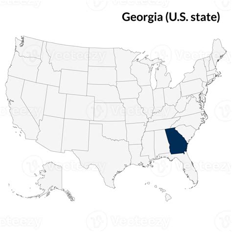 Map of the U.S. state Georgia. U.S. state Georgia map. USA map 32159607 PNG