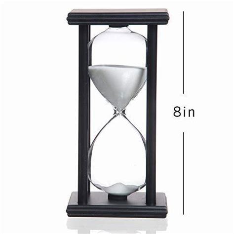 Hourglass 60 Minutes White Sand Timer Black Wooden Frame Sandglass EBay