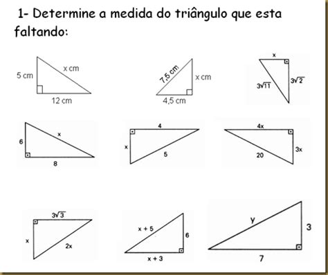 Cantinho Da Matemática Aplicações Do Teorema De Pitágoras