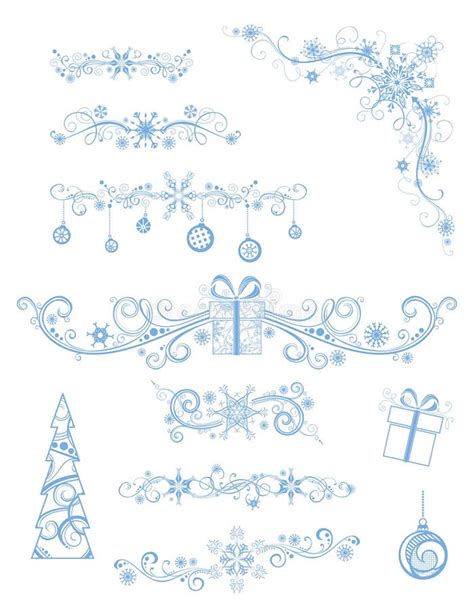 Snowflake Dividers Stock Vector Illustration Of Snowflake 17253981