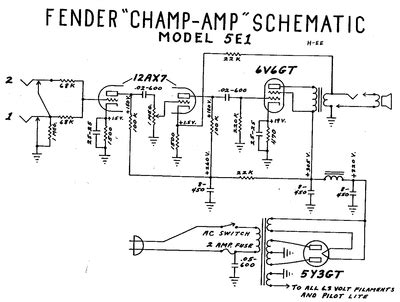 Prowess Amplifiers Fender Schematics Champ E Schematic