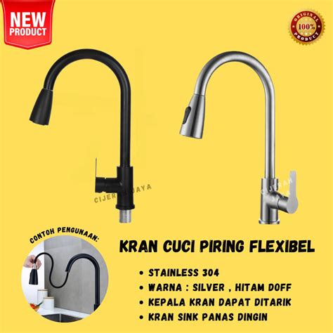 Jual Kran Sink Meja Panas Dingin Tarik Flexibel Keran Bak Cuci Piring