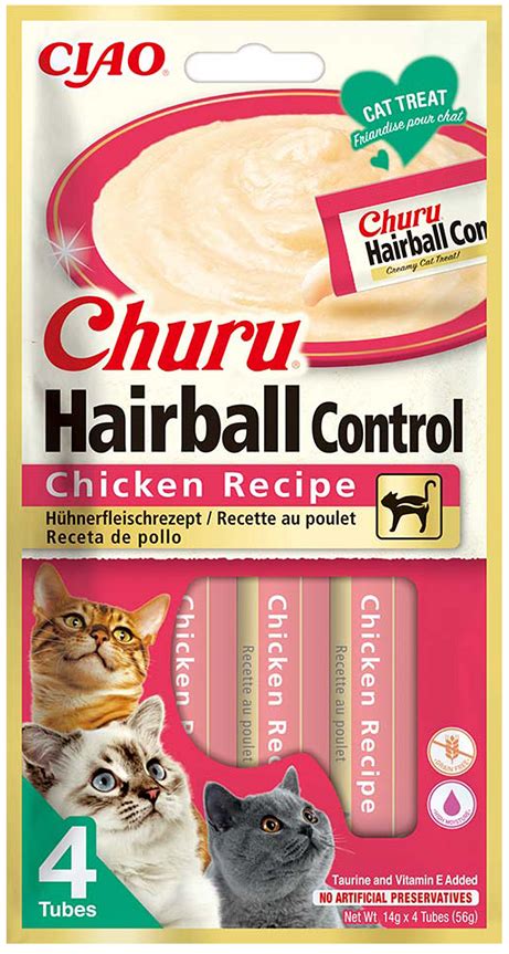 INABA Churu Hairball Chicken Contrôle des boules de poils au poulet