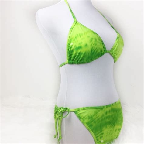 Hoopa Swim Hoopa Lime Green Tiedye Triangle Bikini Poshmark