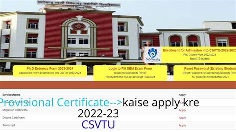 How To Apply For Csvtu Provisional Certificate Provisional Certificate