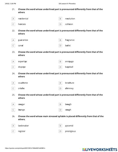 G Day Phonetics Worksheet