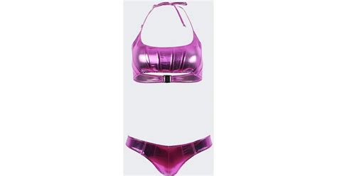 Lisa Marie Fernandez Corset Bikini In Purple Lyst