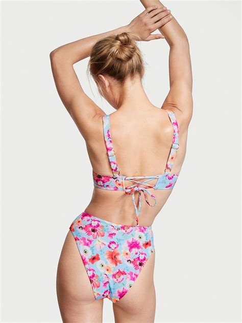 Yüksek Bel Cheeky Bikini Altı Çiçekli VS26432180 Victoria s Secret Swim