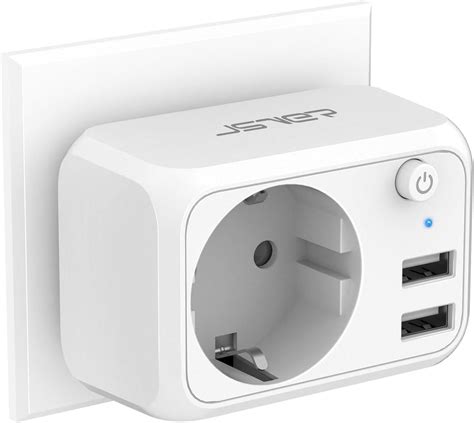 Jsver Usb Steckdose W Mit Usb Anschluss Steckdosenadapter Usb