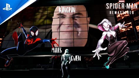 Spider Miles Gwen Fight Beat Boss Kingpin Spiderman Remastered