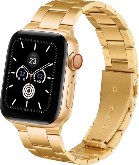 YPCd Bandje Geschikt Voor Apple Watch Roestvrij Staal Goud 42 Mm