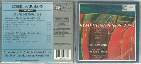 Schumann Symphonies Nos 2 And 4 Cd Musical Heritage Society